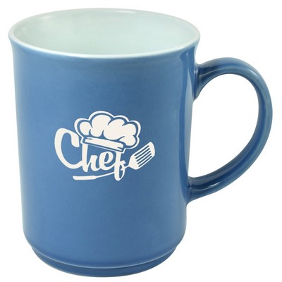 Cyprus 2tone blue/white 14oz mug in a Ripple gift box - Etched