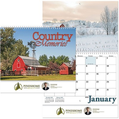 Full Colour Country Memories Spiral Wall Calendar
