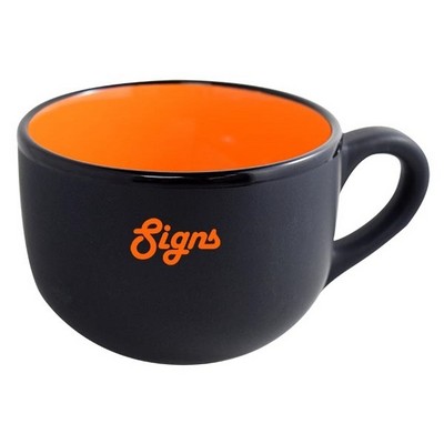 Aloha 2tone matte black/gloss orange latte mug 16oz in Ripple gift box