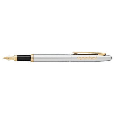 Sheaffer® VFM Polished Chrome Fountain Pen With Gold Plated Trims