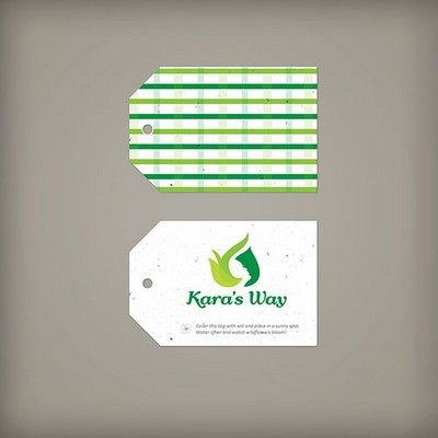 Double-Sided 2 x 3" Seed Paper Tag, Hole Punched With Angled Corners