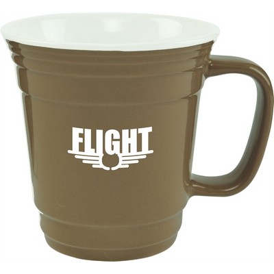 Fiesta 13.4oz 2tone light brown/white mug in Ripple gift box