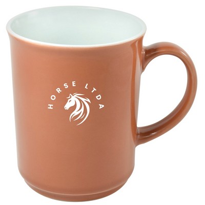 Cyprus 2tone terracotta/white 14oz mug in a Ripple gift box