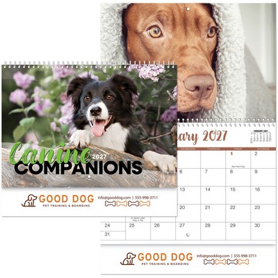Full Colour Canine Companions Spiral Wall Calendar