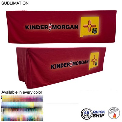 48Hr Quick Ship - Sublimated PREMIUM Box Style Fitted Table Cloth, 8' Table, 4 sided, Closed back