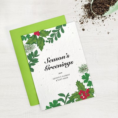 Season's Greenings Business Holiday Cards
