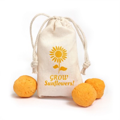 Sunflower Seed Bombs Muslin Bag 3