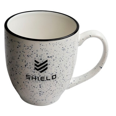 Speckled Bistro 16oz cermaic white w/black speckles