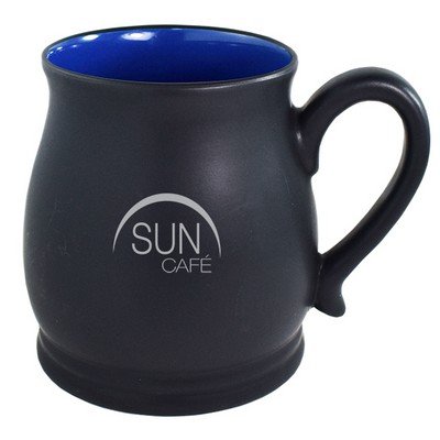 Oslo 16oz 2tone black/blue mug in Ripple gift box