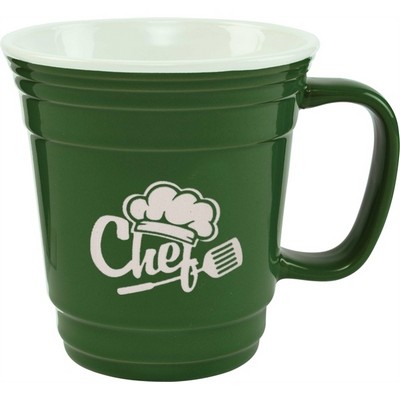 Fiesta 13.4oz 2tone green/white mug in Ripple gift box