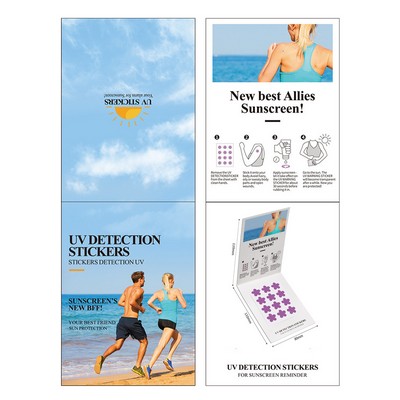 36 Pcs / 3 Sheets Sunburn Alert Sticker Star Shape Detection Reminder UV Stickers for Sunscreen